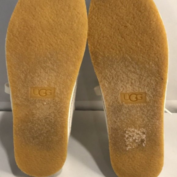 UGG LAUDI 1020094 SZ 7 Lace up Cream Beige Tan Fabric Sneakers Shoes VGC - Picture 10 of 11